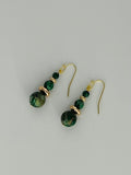 Marble and Gold Dangle Earrings