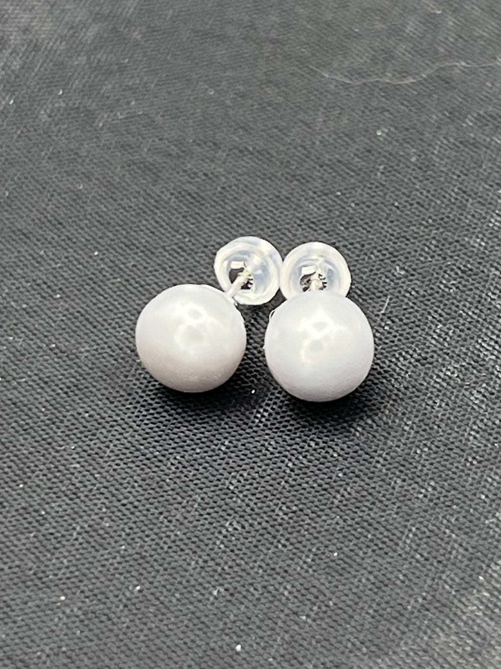 Grey Freshwater Pearl Stud Earrings in Sterling Silver