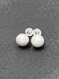 Grey Freshwater Pearl Stud Earrings in Sterling Silver