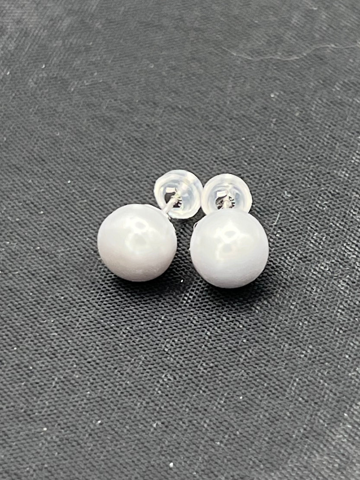 Grey Freshwater Pearl Stud Earrings in Sterling Silver