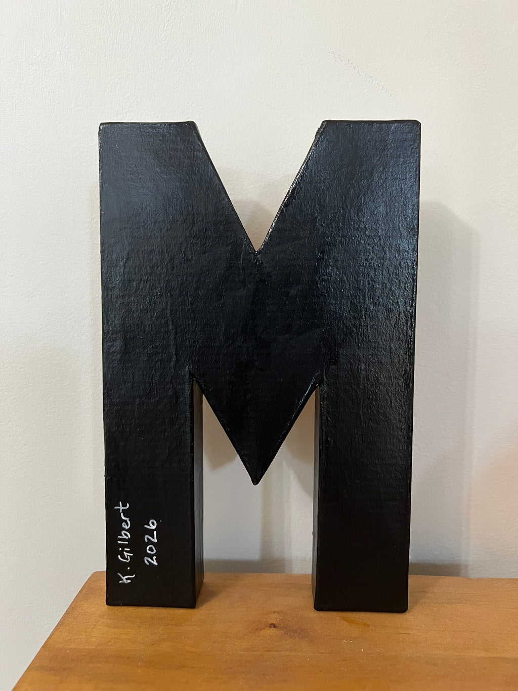 Handcrafted Floral Letter “M” Wall Décor – Textured Acrylic Mixed Media