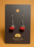 Red Pumpkin Dangle Earrings