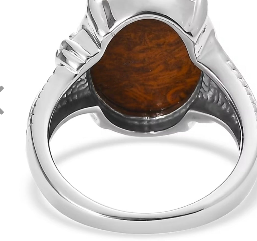 Script Stone 9.65 CTW Solitaire Ring in Stainless Steel - Sizes 7 and 9