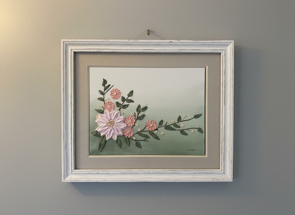 Textured Floral Acrylic Painting – Original 11x14 Mixed Media Flower Artwork