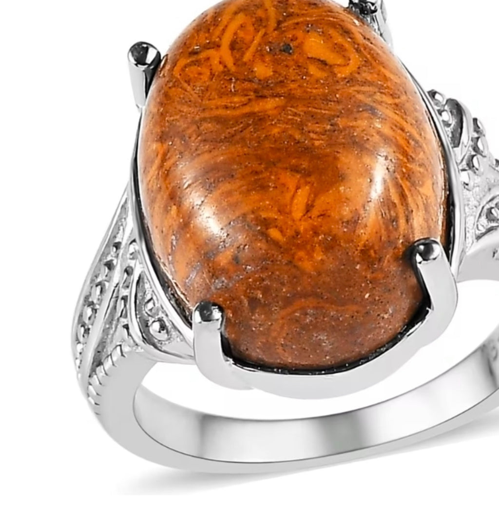 Script Stone 9.65 CTW Solitaire Ring in Stainless Steel - Sizes 7 and 9