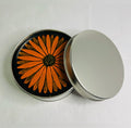 Handpainted Multi-Color Daisies Wooden Coasters with Tin for Storage