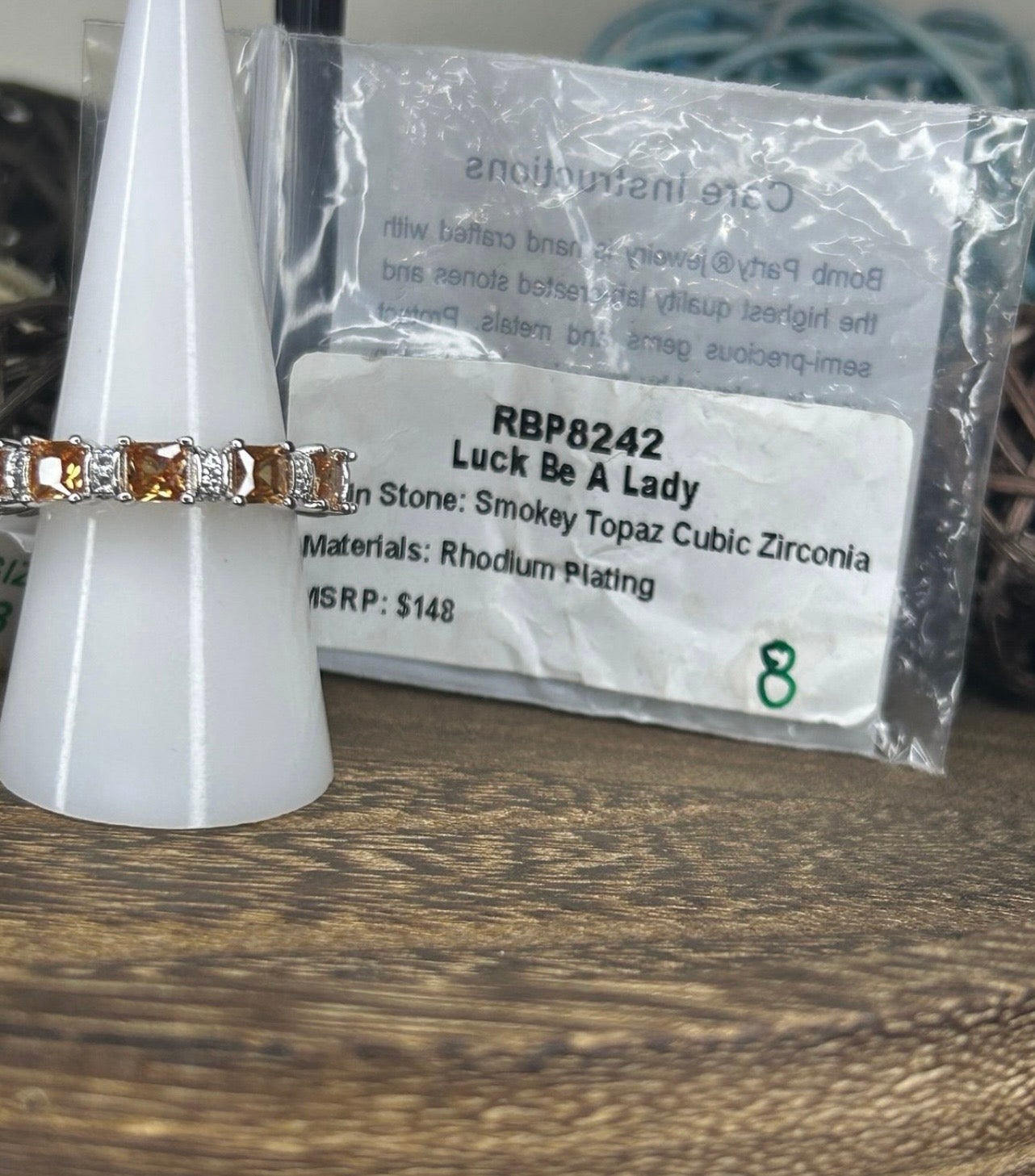Smoky Topaz Cubic Zirconia Ring