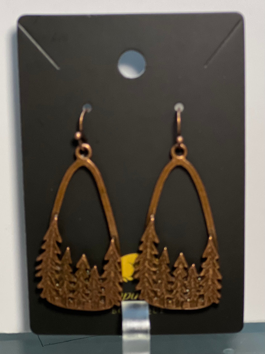 Antique Bronze Forest Dangle Earrings – Pine Tree Woodland Earrings