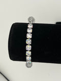 Crystal Snowflake Bracelet – Clear Beaded Rhinestone Bar Bracelet