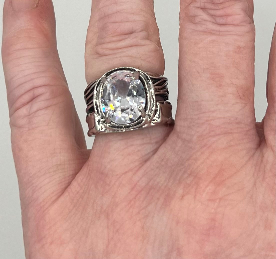 Sterling Silver Cubic Zirconia Statement Ring