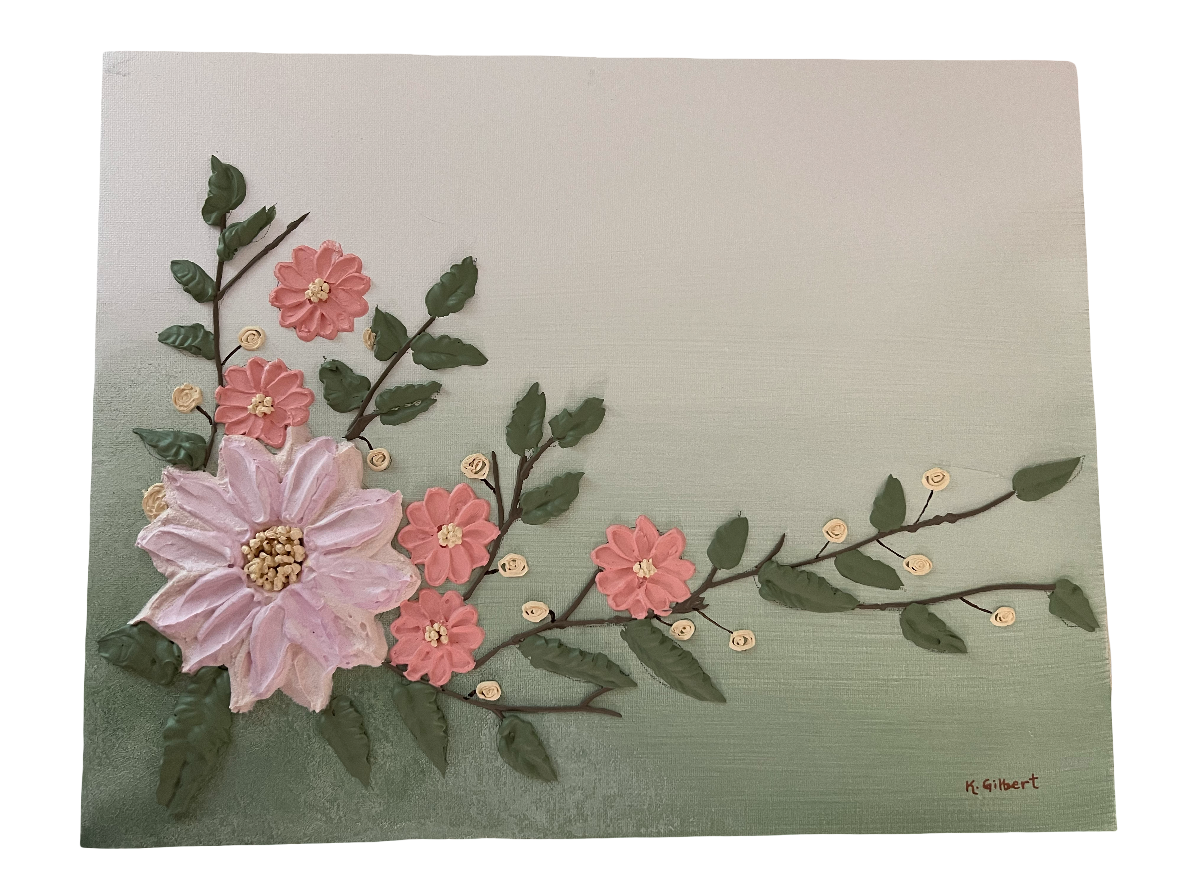 Textured Floral Acrylic Painting – Original 11x14 Mixed Media Flower Artwork
