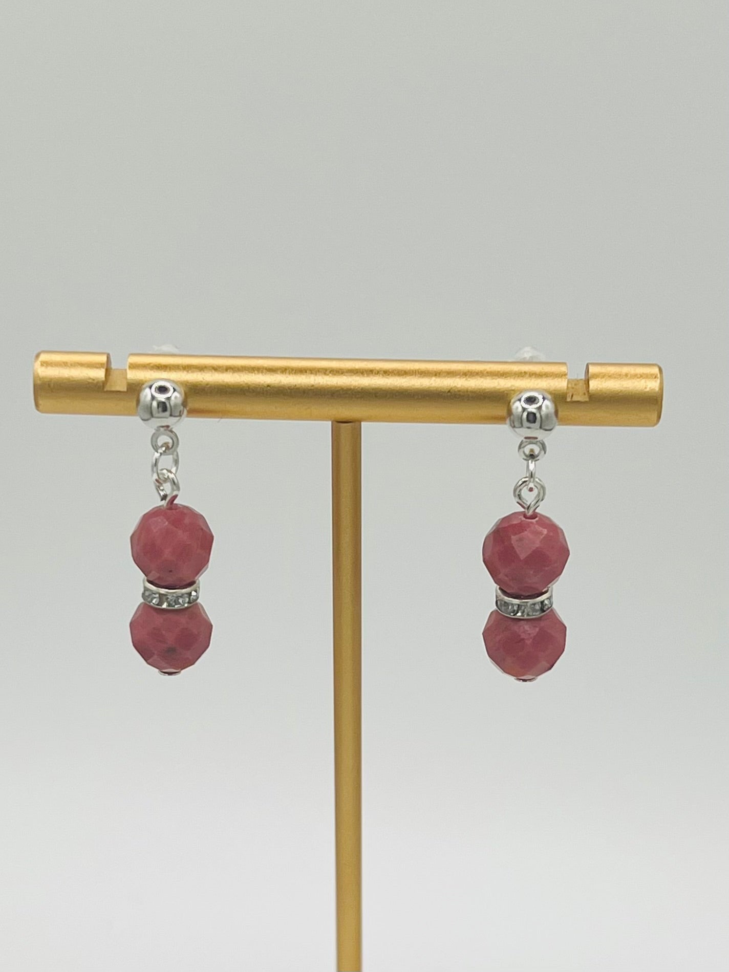 Rhodonite Gemstone Drop Earrings