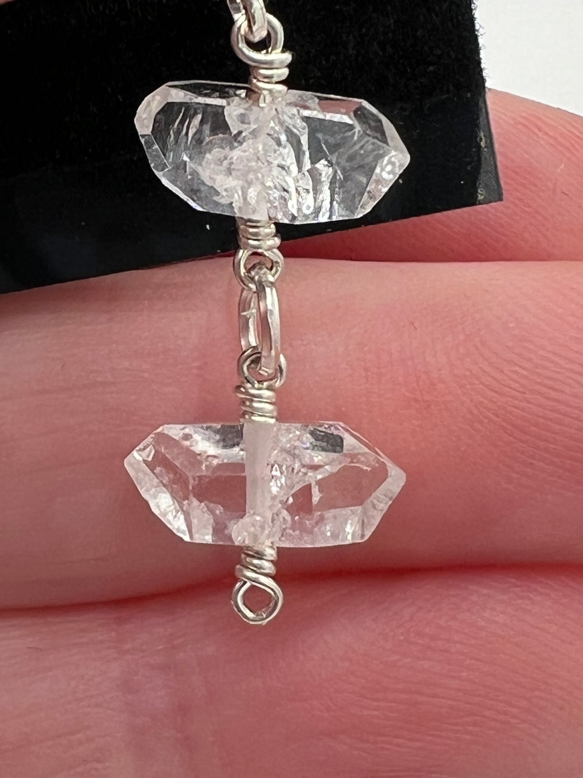 Herkimer Diamond Sterling Silver Dangle Earrings