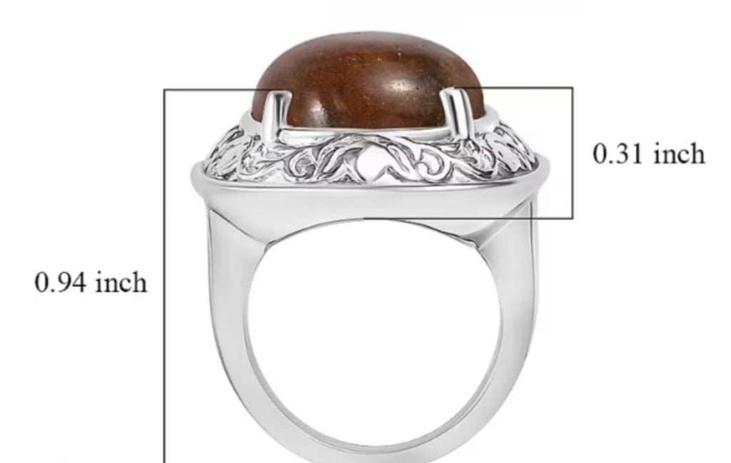 Aqua Nueva Moss 16.30 CTW Solitaire Ring in Stainless Steel - Size 6
