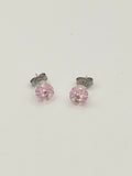 .925 Sterling Silver Ascher-Cut CZ Studs Earrings