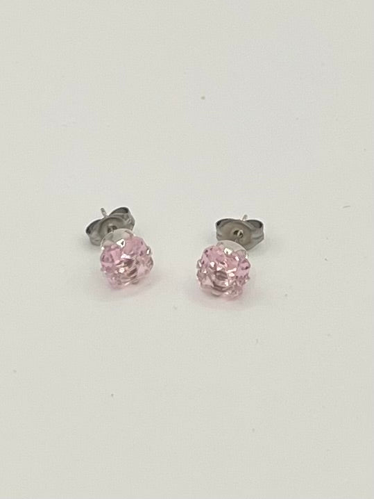 .925 Sterling Silver Ascher-Cut CZ Studs Earrings