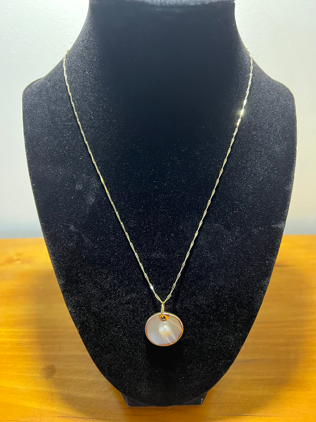 18K Gold-Filled Mother-of-Pearl Shell Pendant Necklace