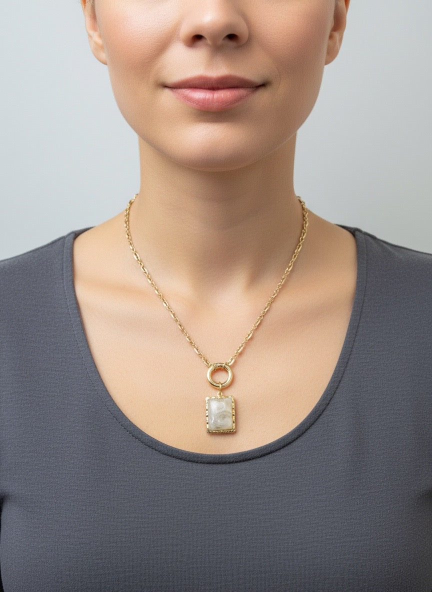 18K Gold-Filled Opaque Pendant Necklace