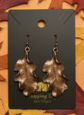 Copper Oak Leaf Dangle Earrings – Autumn Statement Earrings