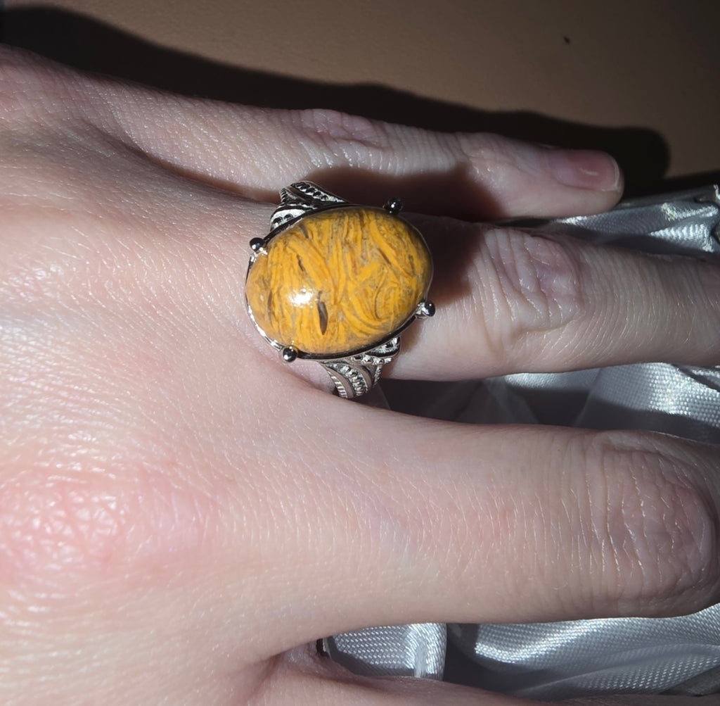 Script Stone 9.65 CTW Solitaire Ring in Stainless Steel - Sizes 7 and 9