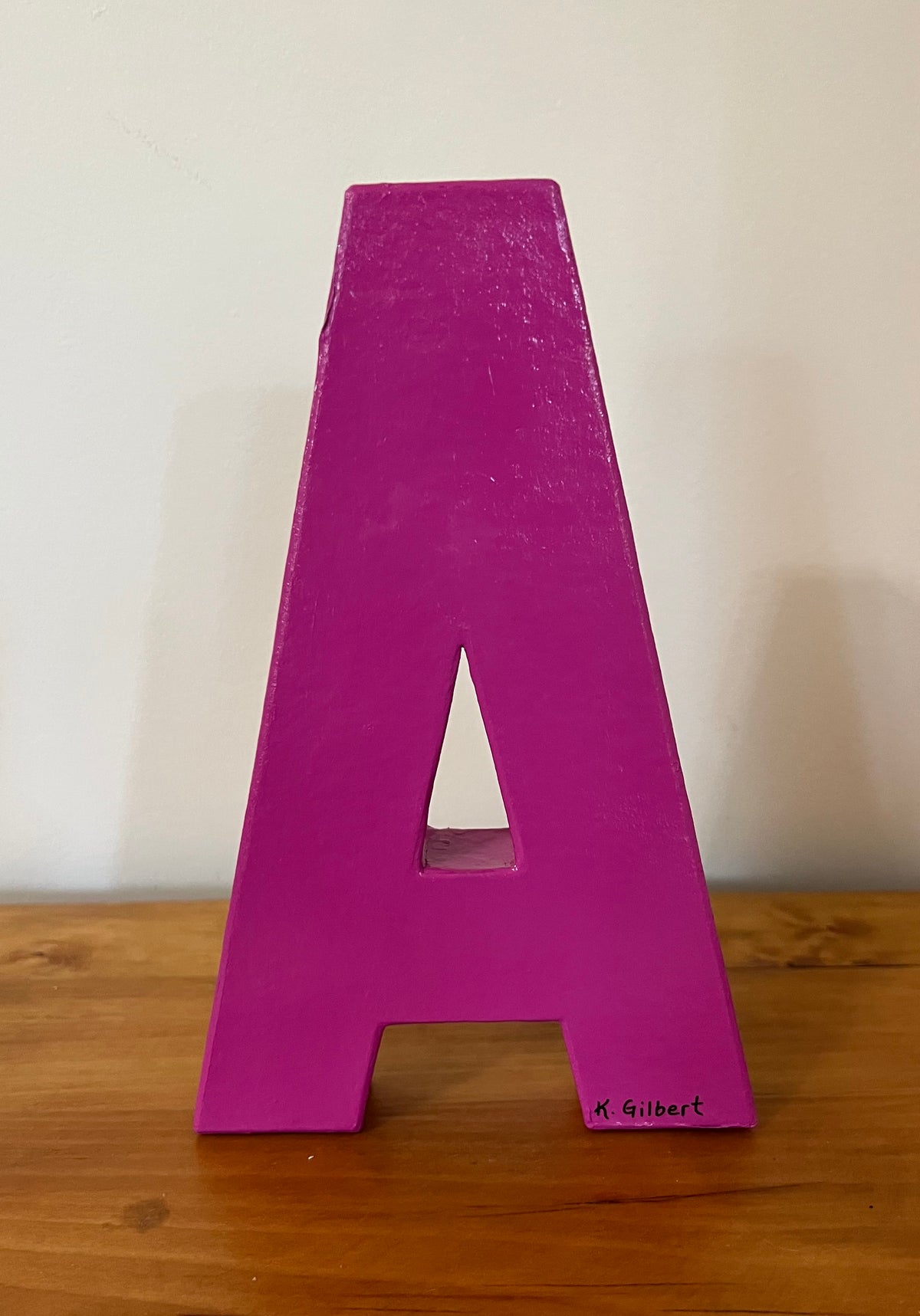 Handcrafted Floral Letter “A” Wall Décor – Textured Acrylic Mixed Media Monogram
