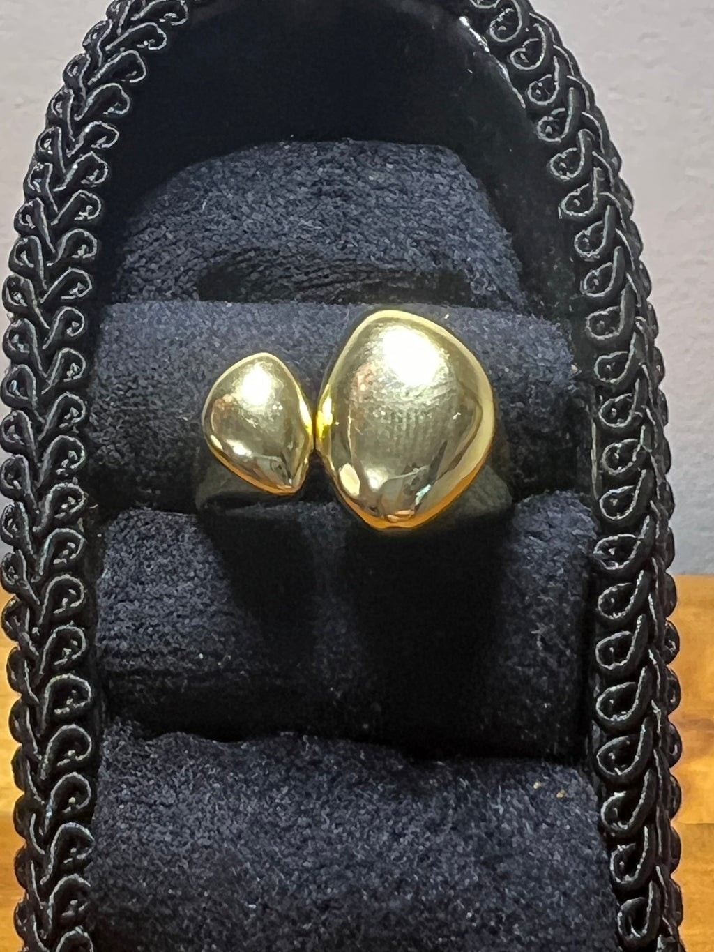 18K Gold-Filled Sculptural Double Teardrop Ring - Golden Harvest Collection