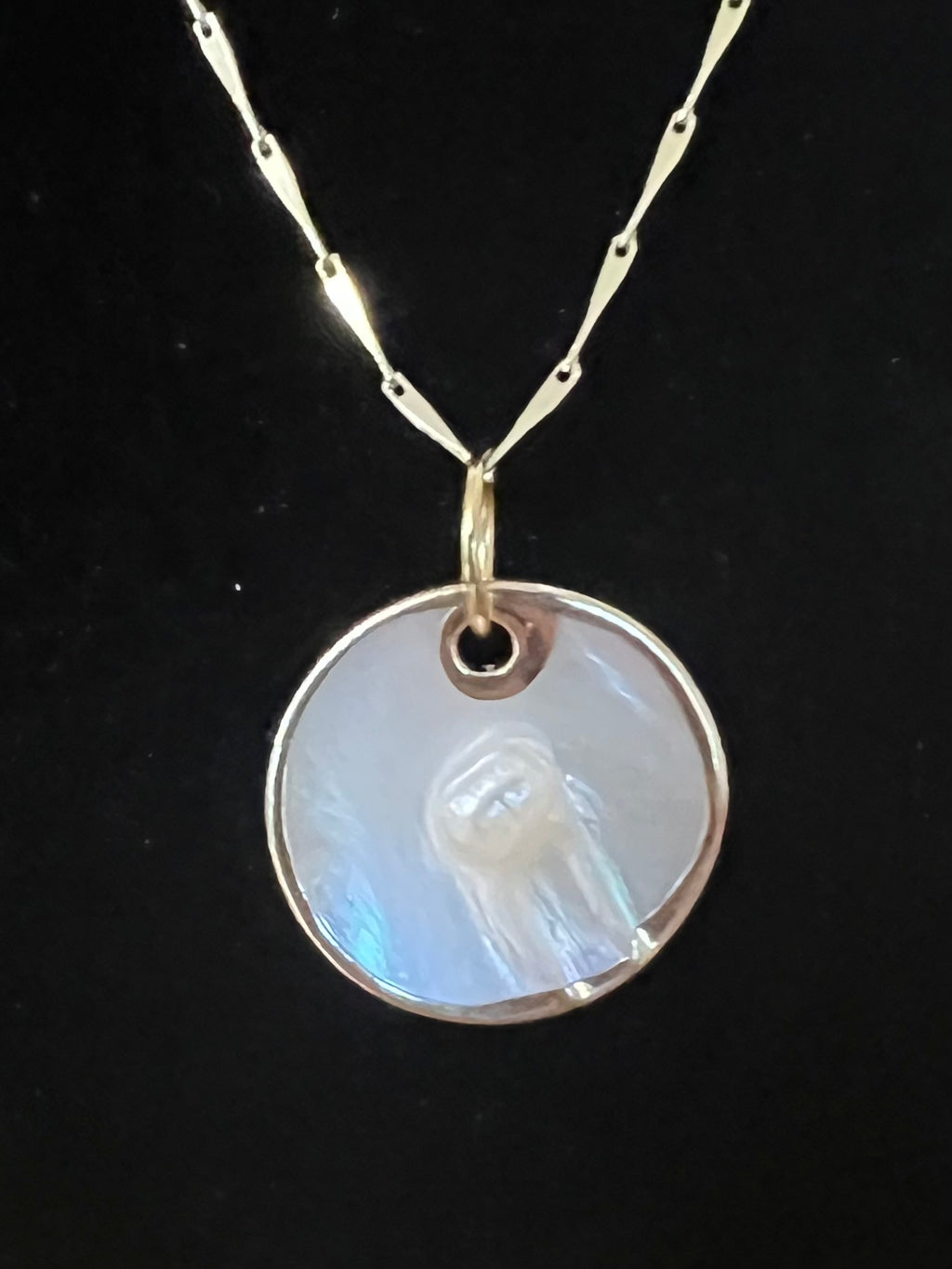 18K Gold-Filled Mother-of-Pearl Shell Pendant Necklace