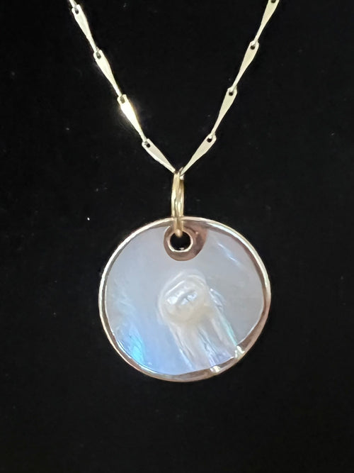 18K Gold-Filled Mother-of-Pearl Shell Pendant Necklace