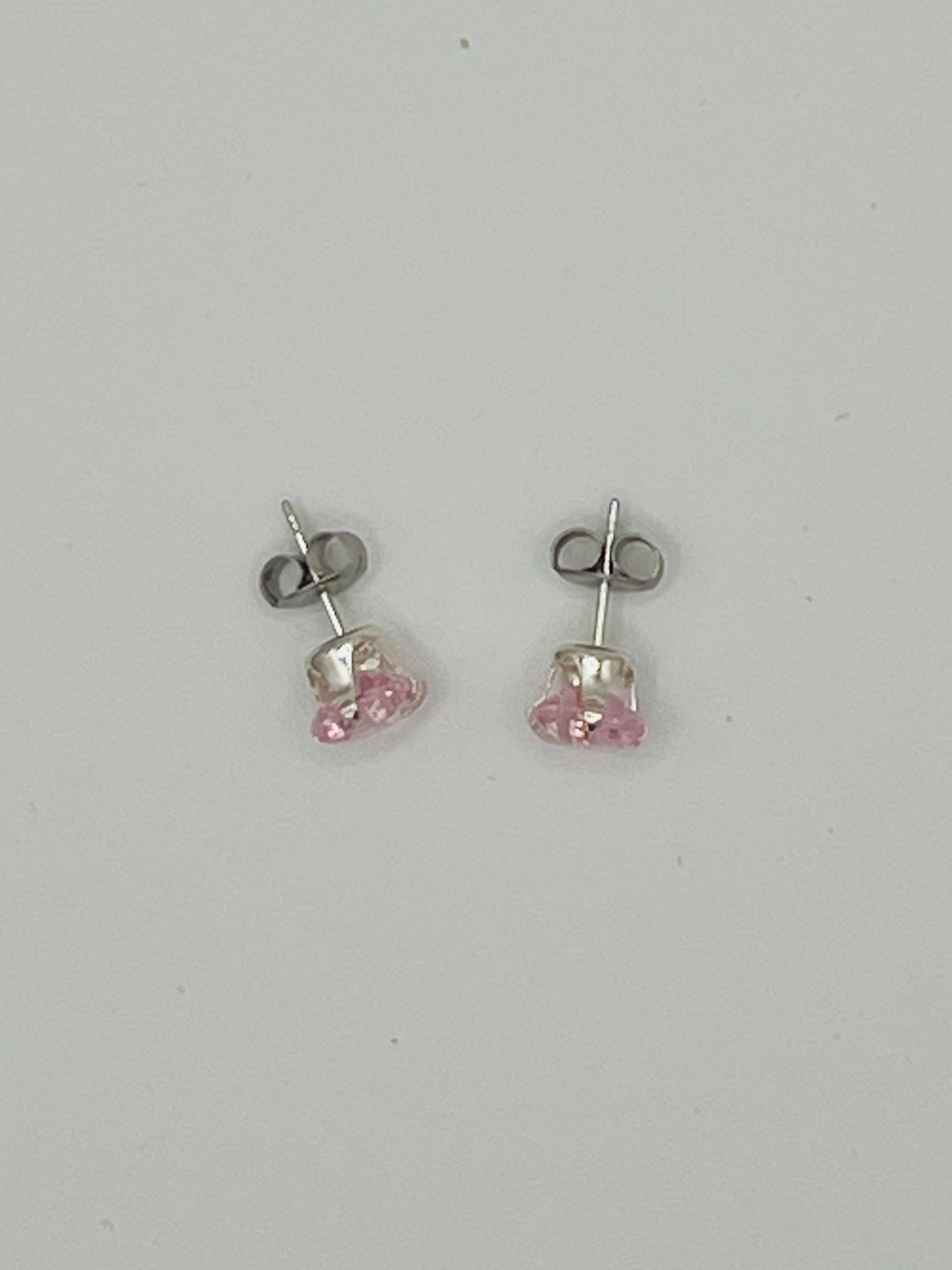 .925 Sterling Silver Ascher-Cut CZ Studs Earrings