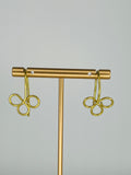 Gold Tone Twisted Wire Drop Earrings