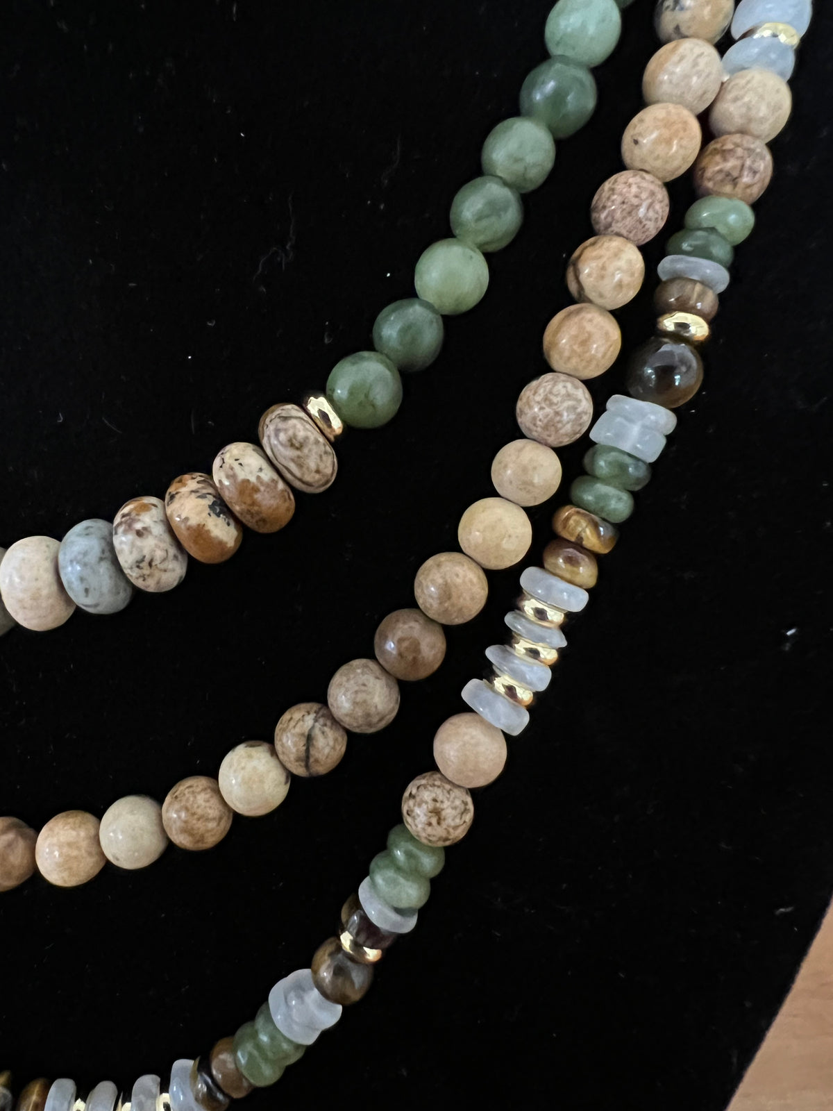 Multi-Strand Natural Gemstone Necklace - Golden Harvest Collection